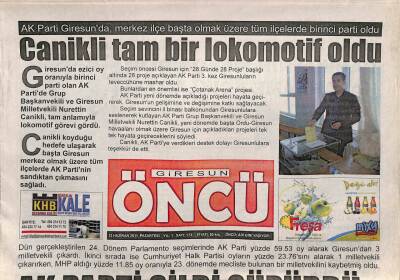 Giresun Öncü Gazetesi 13 Haziran 2011 - Canikli Tam Bir Lokomotif Oldu GZ94293 - 1