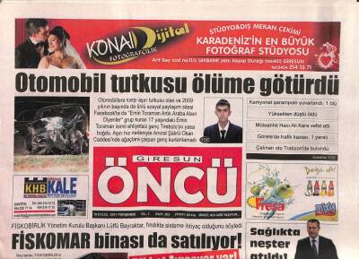 Giresun Öncü Gazetesi 15 Eylül 2011 - Fiskomar Binasıda Satılıyor GZ108389 - 1