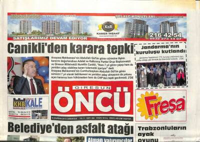 Giresun Öncü Gazetesi 16 Haziran 2012 - Fındıkta Üretim Alanı Artıyor GZ113060 - 1
