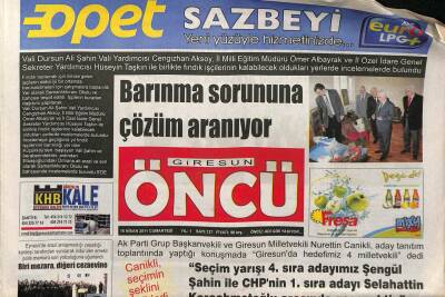 Giresun Öncü Gazetesi 16 Nisan 2011 - Fındıkta Gözler Ürün Borsasında - Barınma Sorununa Çözüm Aranıyor GZ94291 - 1