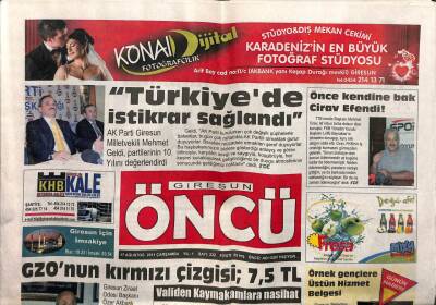 Giresun Öncü Gazetesi 17 Ağustos 2011 - Kaderleri Vali Şahine Bağlı GZ108233 - 1