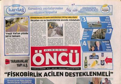 Giresun Öncü Gazetesi 17 Kasım 2016 - Giresunda Eğitim Yatırımları Devam Ediyor - Fiskobirlik Acilen Desteklenmeli GZ93773 - 1