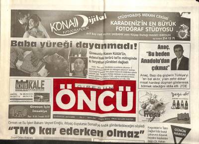Giresun Öncü Gazetesi 19 Ağustos 2011 - TMO Kar Ederken Olmaz GZ101982 - 2
