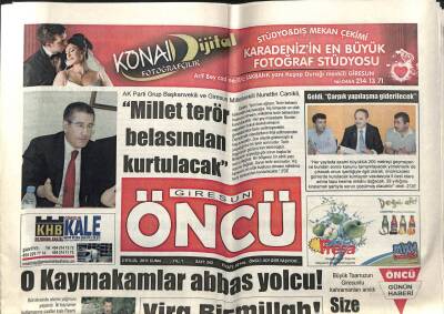 Giresun Öncü Gazetesi 2 Eylül 2011 - Canikli Millet Terör Belasından Kurtulacak GZ108757 - 1