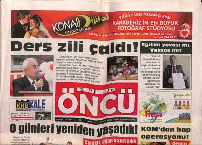 Giresun Öncü Gazetesi 20 Eylül 2011 - Canikli Oğana Sert Çıktı GZ108240 - 1