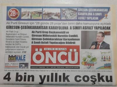 Giresun Öncü Gazetesi - 21 Mayıs 2011 - 4 Bin Yıllık Coşku, Giresunsporda Gündem Transfer GZ112635 - 1