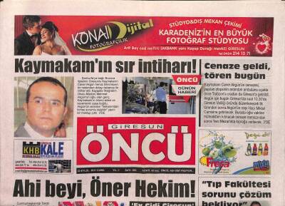 Giresun Öncü Gazetesi 23 Eylül 2011 - Kaymakamın Sır İntiharı GZ108386 - 1