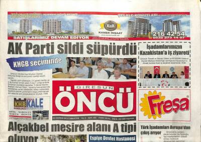 Giresun Öncü Gazetesi 23 Haziran 2012 - Giresun Elması Amasyaya Rakip GZ113061 - 1