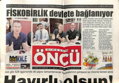 Giresun Öncü Gazetesi 23 Temmuz 2011 - Giresun Havaalanının Temeli Atıldı GZ108755 - 1