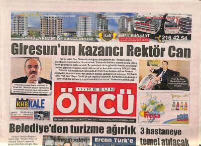 Giresun Öncü Gazetesi 25 Kasım 2011 - Fiskobirlik Yeniden Yağ Sektöründe - Vali Şahin , New Yorkta Giresunlularla Buluştu GZ96402 - 1