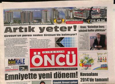 Giresun Öncü Gazetesi 26 Kasım 2011 - Doğalgaz Giresuna Can Verecek - Kamalak , Giresuna Geliyor GZ94289 - 1
