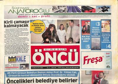 Giresun Öncü Gazetesi 27 Aralık 2013 - Dr. Yılmaz Can, Giresunda Kentsel Dönüşüme İhtiyaç Duyulduğunu Söyledi GZ95009 - 1