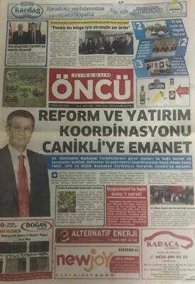 Giresun Öncü Gazetesi 27 Mayıs 2016-Reform Ve Yatırım Kordinasyonu Canikliye Emanet GZ45440 - 2