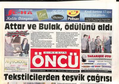 Giresun Öncü Gazetesi 29 Aralık 2012 - Giresunda 350 Kişi Böbrek Nakli Bekliyor GZ96317 - 1