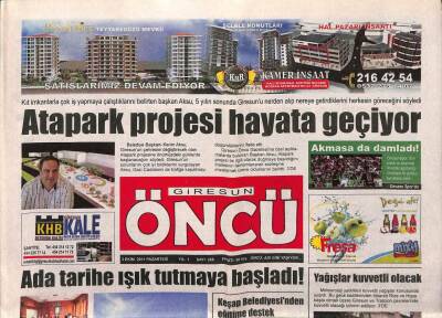 Giresun Öncü Gazetesi 3 Ekim 2011 - Ada Tarihe Işık Tutmaya Başladı GZ108369 - 1