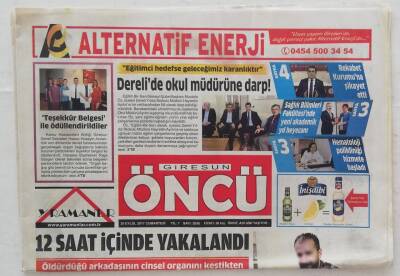 Giresun Öncü Gazetesi 30 Eylül 2017 -Derelide Okul Müdürüne Darp!- GZ45977 - 1