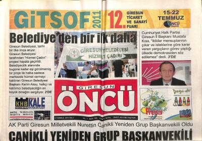 Giresun Öncü Gazetesi 5 Temmuz 2011 - Sporda Şike Operasyonu Kapsamında Giresunda 13 Kişi Göz Altına Alındı GZ108231 - 1