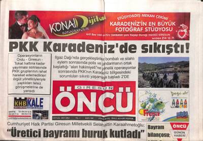 Giresun Öncü Gazetesi 6 Eylül 2011 - PKK Karadenizde Sıkıştı GZ108372 - 1