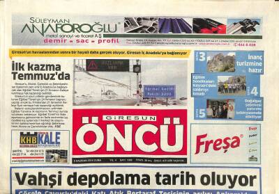 Giresun Öncü Gazetesi 6 Haziran 2014 - Giresun İç Anadoluya Bağlanıyor GZ123360 - 1