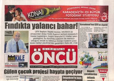 Giresun Öncü Gazetesi 7 Eylül 2011 - ABDlilerden Fındık Belgeseli GZ108371 - 1