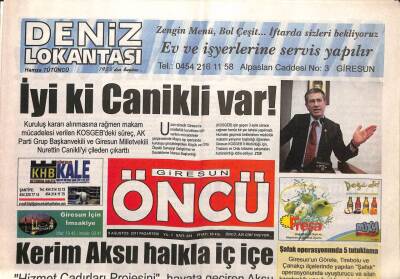 Giresun Öncü Gazetesi 8 Ağustos 2011 - Kerim Aksu Halkla İç İçe GZ108224 - 1