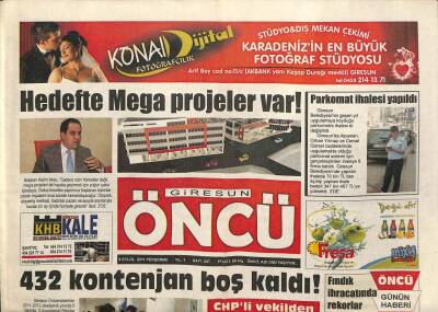 Giresun Öncü Gazetesi 8 Eylül 2011 - Hedefte MEGA Projeleri Var GZ101980 - 2