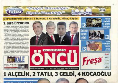 Giresun Öncü Gazetesi 8 Nisan 2015 - Öğrencilerin Üzerine Çatı Uçtu 13 Yaralı GZ84855 - 1