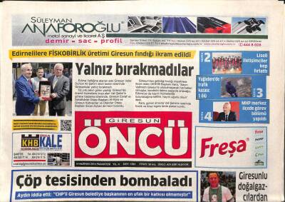 Giresun Öncü Gazetesi 9 Haziran 2014 - Giresunlu Doğalgazcılardan Sitem ! - Gifodcuların Objektifinden... GZ94324 - 1