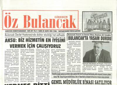 Giresun Öz Bulancak Gazetesi 26 Mayıs 2006 - Aksu Biz Hizmetin En İyisini Vermek İçin Çalışıyoruz GZ97197 - 1