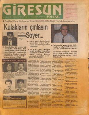 Giresun Postası 15-31 Mart 1990 - Kulakların Çınlasın Soyer GZ79683 - 1