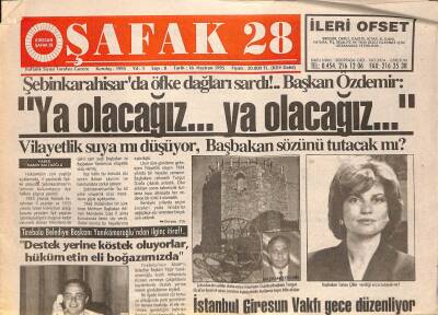 Giresun Şafak 28 Gazetesi 16 Haziran1995 - Başbakan Tansu Çiller Verdiği Sözü Tutacakmı? GZ79700 - 1