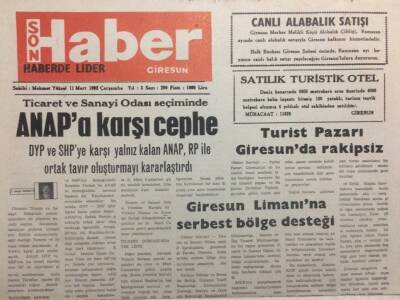 Giresun Son Haber 11 Mart 1992 - Anapta Karşı Cephe GZ34549 - 1
