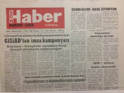 Giresun Son Haber 2 Mart 1992 - Özürlülere Okul İsteniyor GZ34537 - 1