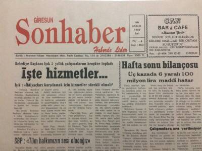 Giresun Son Haber 28 Aralık 1993 - İşte Hizmetler GZ38402 - 1
