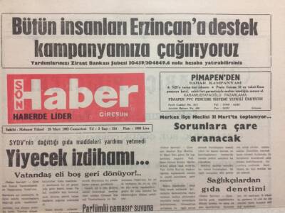 Giresun Son Haber 28 Mart 1992 - Yiyecek İzdihamı GZ34555 - 1
