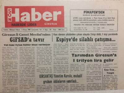 Giresun Son Haber 8 Nisan 1992 - Gifsada Tavır GZ34530 - 1