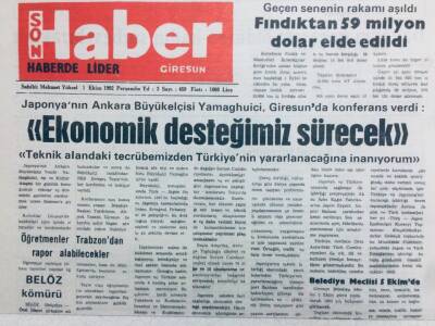 Giresun Son Haber Gazetesi 1 Ekim 1992 - Ekonomik Desteğimiz Sürecek GZ41335 - 1
