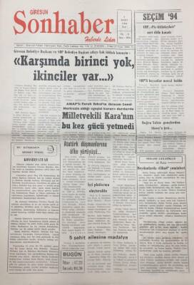 Giresun Son Haber Gazetesi 1 Mart 1994 Atatürk Düşmanlarına Öfke Yürüyüşü GZ14152 - 1
