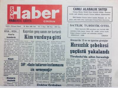 Giresun Son Haber Gazetesi 10 Mart 1992 - Hırsızlık Şebekesi Suç Üstü GZ41328 - 1