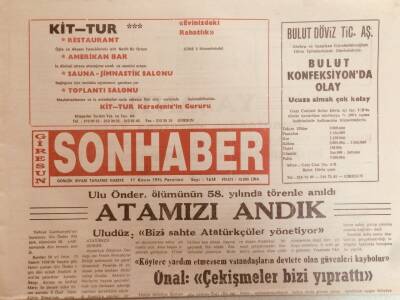 Giresun Son Haber Gazetesi 11 Kasım 1996 - Atamızı Andık GZ38711 - 1