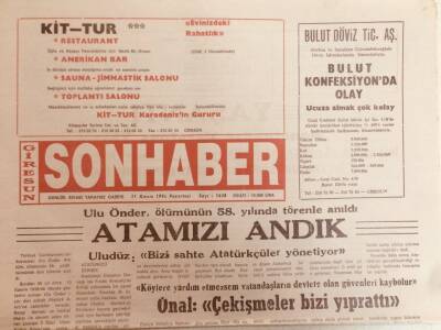 Giresun Son Haber Gazetesi 11 Kasım 1996 - ÖnalÇekişmeler Bizi Yıprattı GZ38712 - 1