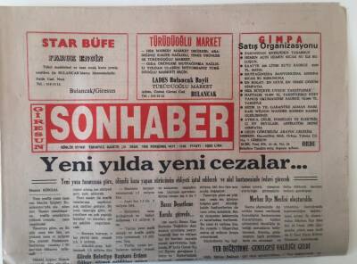 Giresun Son Haber Gazetesi 12 Ocak 1995 - Yeni Yılda Yeni Cezalar ... GZ18202 - 1
