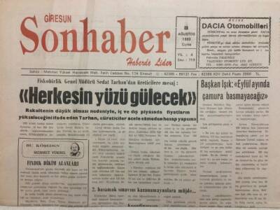 Giresun Son Haber Gazetesi 13 Ağustos 1993 - Herkesin Yüzü Gülecek GZ35489 - 1
