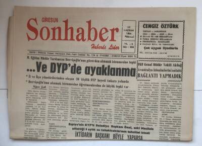 Giresun Son Haber Gazetesi 13 Haziran 1994 - İşte Giresunu Anlatacak İlim Adamları GZ7353 - 1