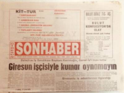 Giresun Son Haber Gazetesi 13 Kasım 1996 - Giresun İşçisiyle Kumar Oynamayın GZ38717 - 1