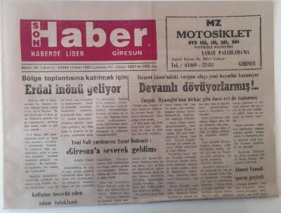 Giresun Son Haber Gazetesi 13 Mart 1993 - Bölge Toplantısına Katılmak İçin Erdal İnönü Geliyor , Karakış Gitmem Diyor GZ18253 - 1