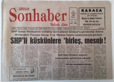 Giresun Son Haber Gazetesi 13 Mayıs 1994 - Vali Koç Giresun Yapımı Tabancaları Görücüye Çıkardı GZ18332 - 1