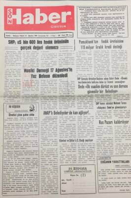 Giresun Son Haber Gazetesi 14 Ağustos 1991 Rus Pazarı Kaldırılıyor GZ14095 - 1