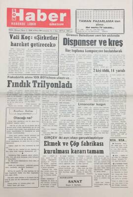 Giresun Son Haber Gazetesi 14 Ekim 1992 Fındık Trilyonladı GZ14115 - 1