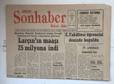 Giresun Son Haber Gazetesi 14 Haziran 1994 - Giresun - Larçının Maaşı 25 Milyona İndi GZ7359 - 1